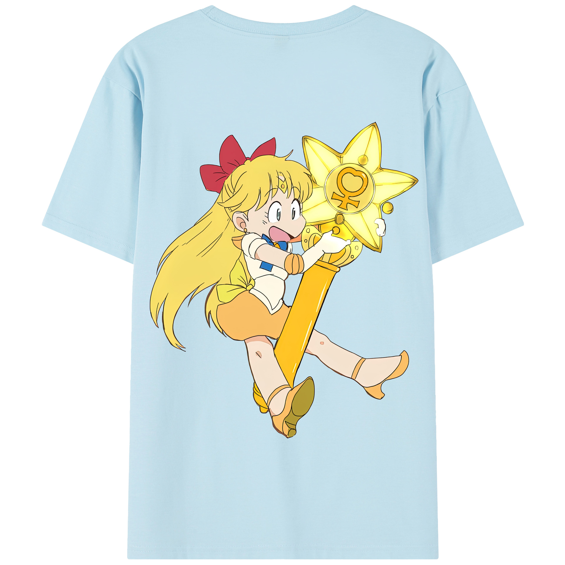 （画像用） 美少女戦士セーラームーン 愛野 美奈子 あいの みなこ Sailor Moon Aino Minako 綿100％半袖Tシャツ（背面プリント）